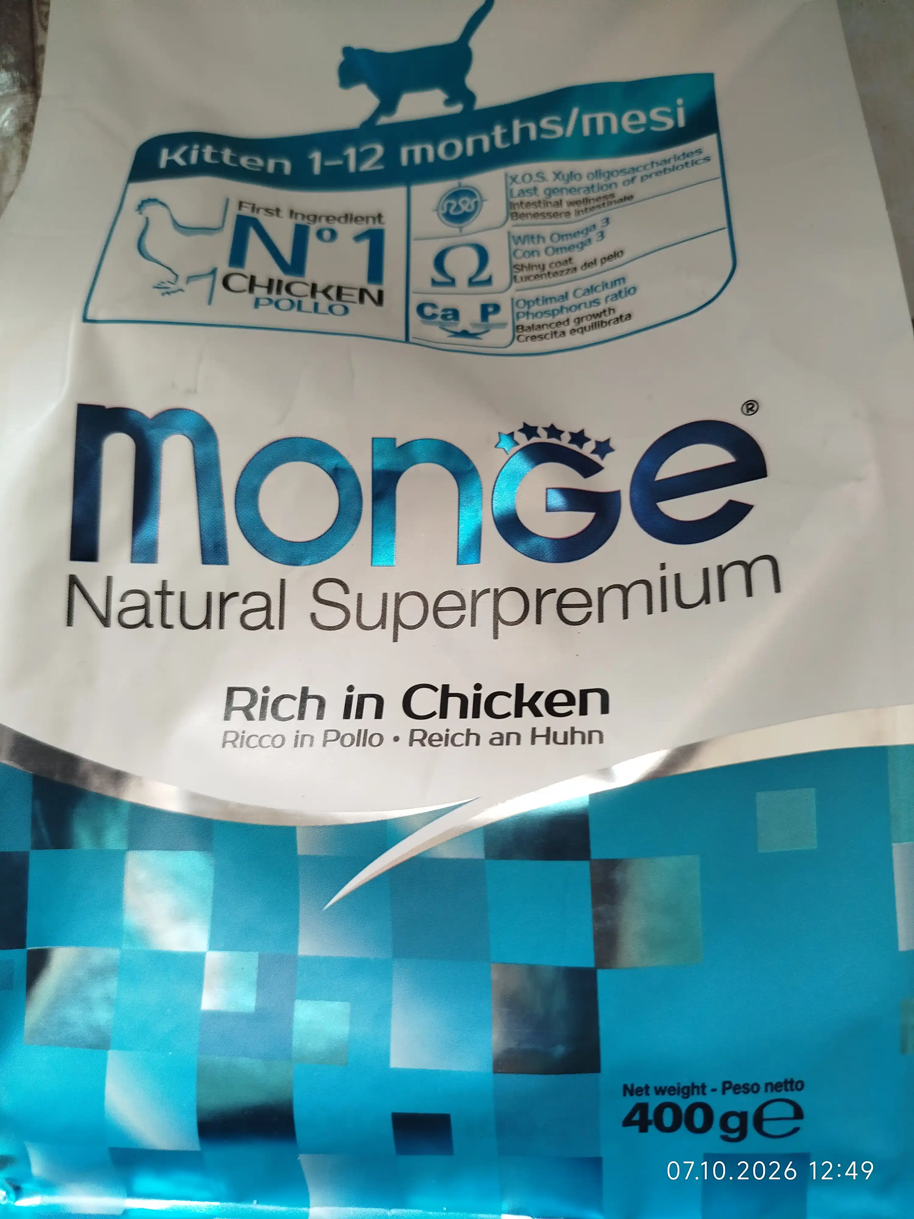 Monge корм для котят с мясом курицы 400гр