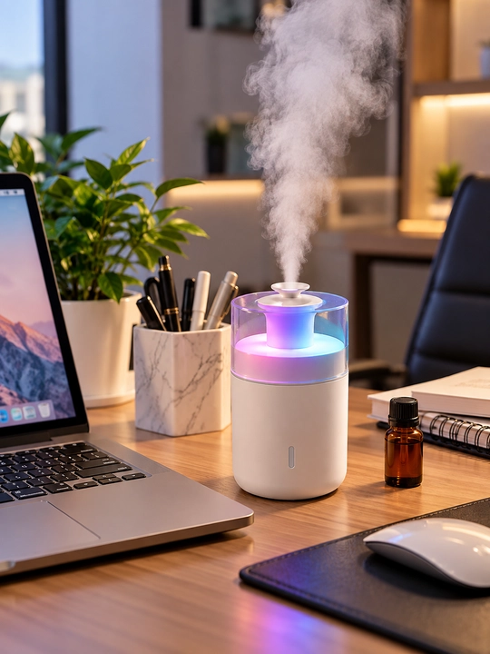 Мини увлажнитель с RGB подсветкой тихий и компактный для дома, офиса и автомобиля