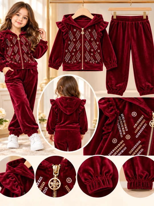 Qizlar uchun velyur matolik ikkitalik toʻplam Qiz bolalar uchun velur,yumshoq velyur kiyim