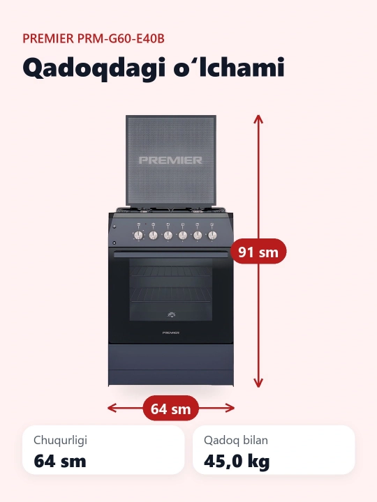 Gaz plitasi PRM-G60-E40B