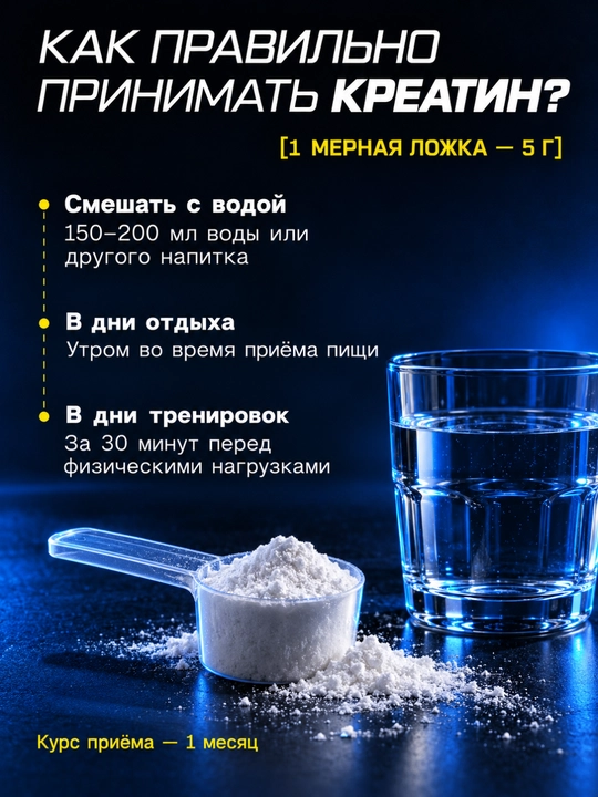 Комлекс креатин + L-карнитин, креатин + цинк  цитрат 1WIN, для силы и выносливости