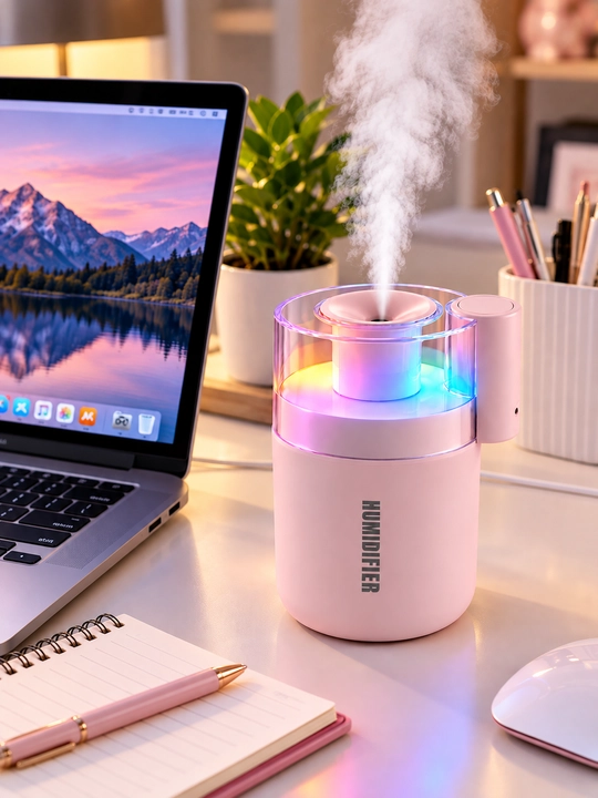 Mini Havo namlagich RGB chiroqli jim ishlayd  uy ofis va avtomobil uchun qulay va ixcham