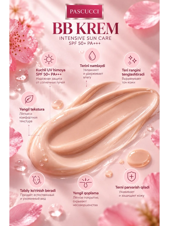 Pascucci Intensive Sun Care BB-krem SPF50+ PA+++, 50 ml