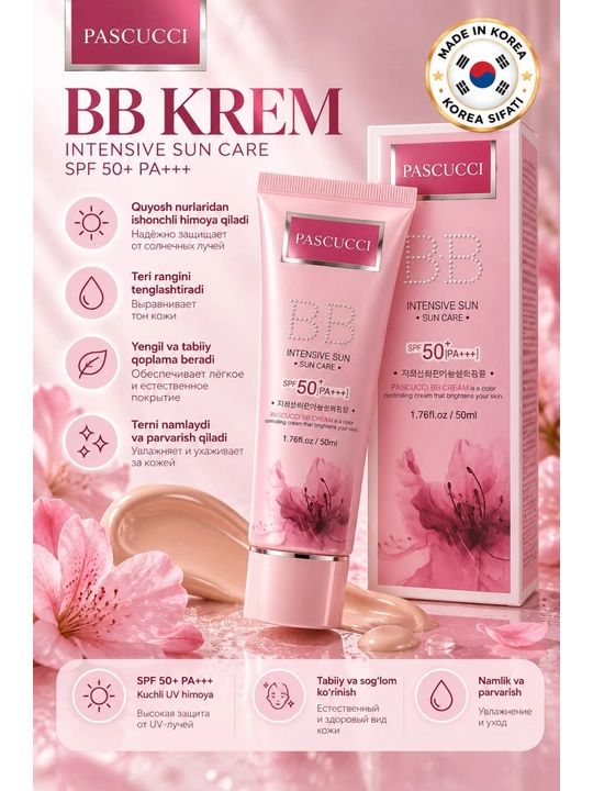 Pascucci Intensive Sun Care BB-krem SPF50+ PA+++, 50 ml
