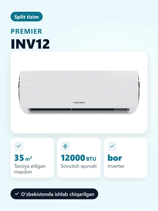 Konditsioner Premier PRMXV-CSDH-INV, 12 Xiva Inverter