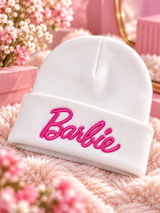 Шапка для девочек Barbie, розовая, от 5 лет, мягкая универсальная модель