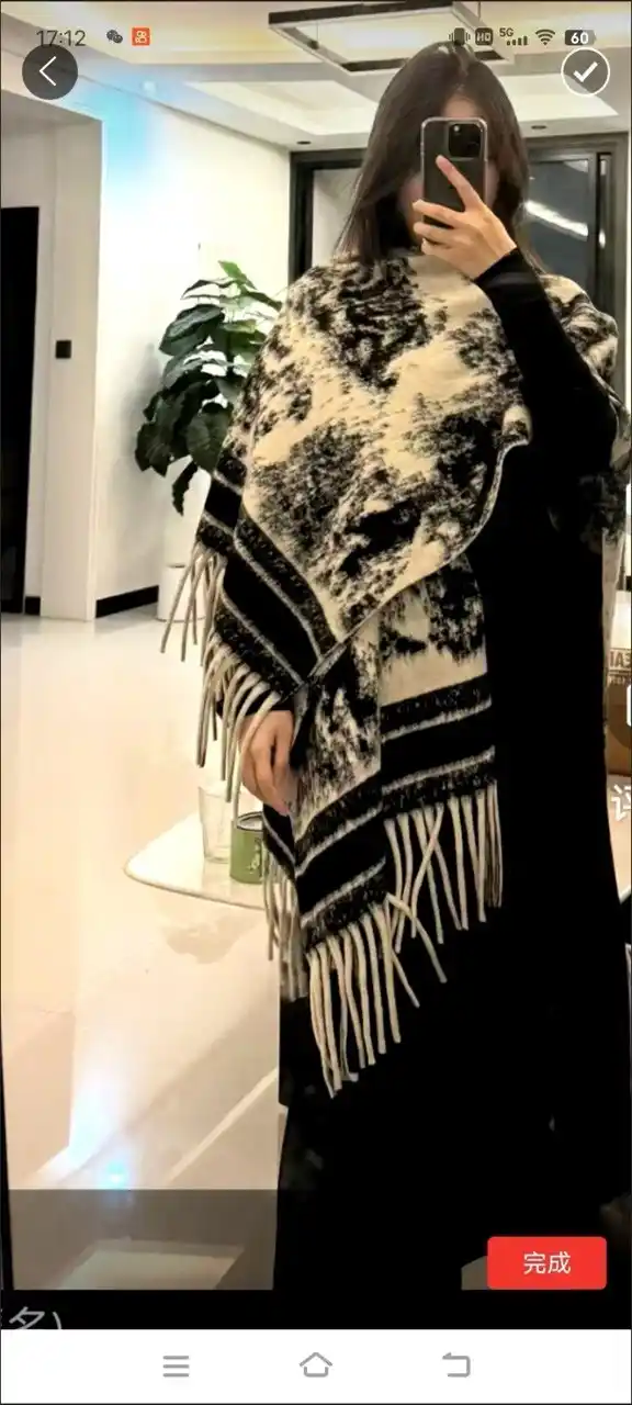 Ayollar uchun eko-kashmir poncho, sochli issiq ayollar yopinchig‘i, 48-54 rangli kardigan