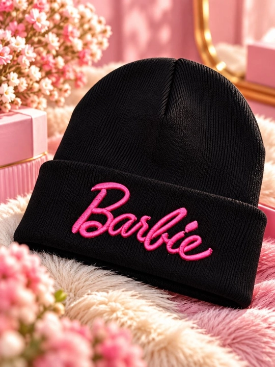 Шапка для девочек Barbie, розовая, от 5 лет, мягкая универсальная модель