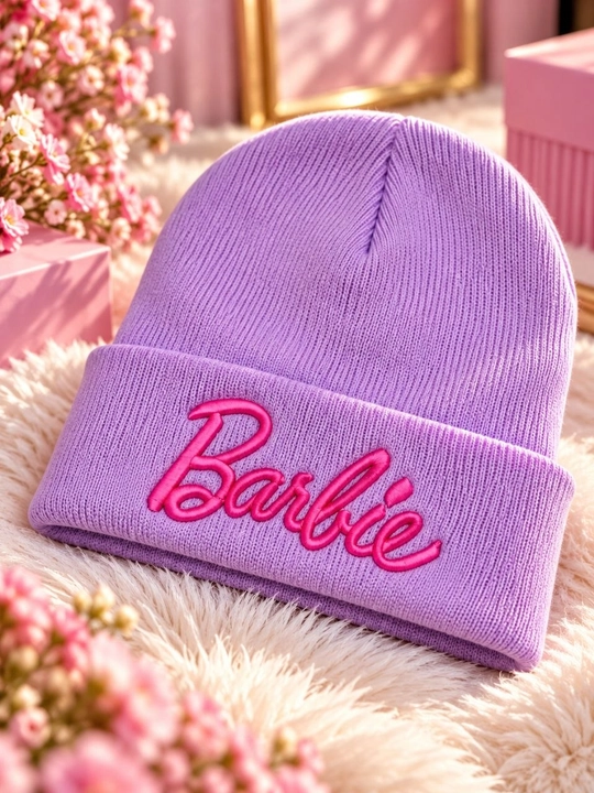 Шапка для девочек Barbie, розовая, от 5 лет, мягкая универсальная модель