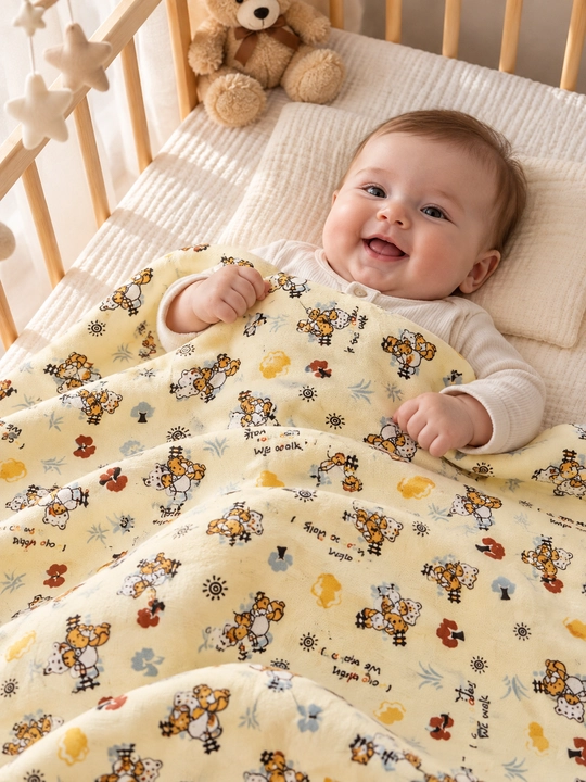 Yangi tug‘ilgan chaqaloqlar uchun flanel pelenka 120×110 sm, 100% paxta, yumshoq yo‘rgak