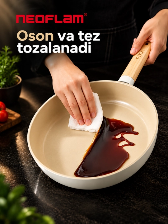 NEOFLAM FIKA Quyma alyuminiy tovalar 24-26 sm, induksion taglik