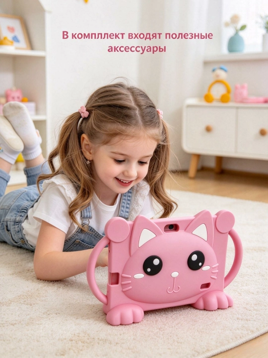 7" bolalar planshet Android15 8+256GB, multfilm qopqoq, ta'lim+o'yin - 