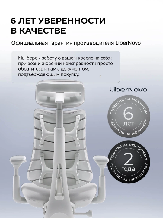 Офисное кресло эргономичное LiberNovo Omni Gen / массаж спины / 4D-подлокотник