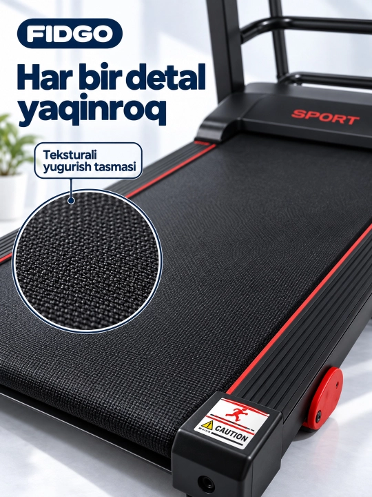 FIDGO uy uchun yugurish yo‘lagi, tezlikni boshqarish funksiyasi bilan