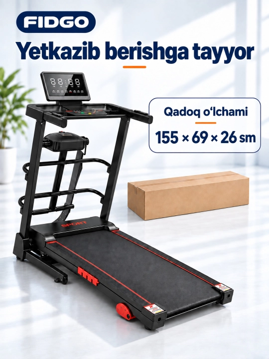 FIDGO uy uchun yugurish yo‘lagi, tezlikni boshqarish funksiyasi bilan