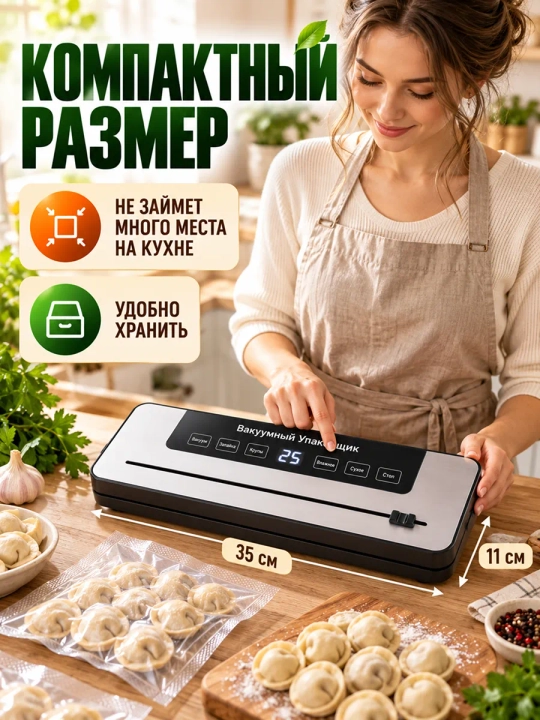Vakumator, vakum paket yopishtirgich, 50 paket, qadoqlash mashinasi, oshxona uchun