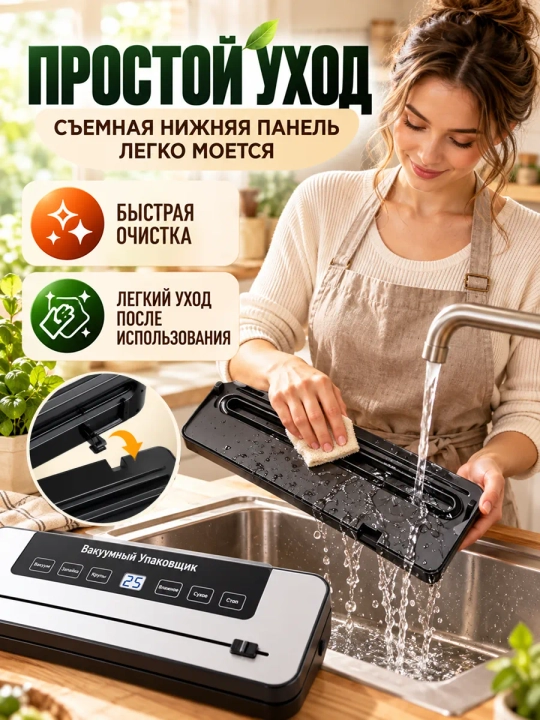 Vakumator, vakum paket yopishtirgich, 50 paket, qadoqlash mashinasi, oshxona uchun