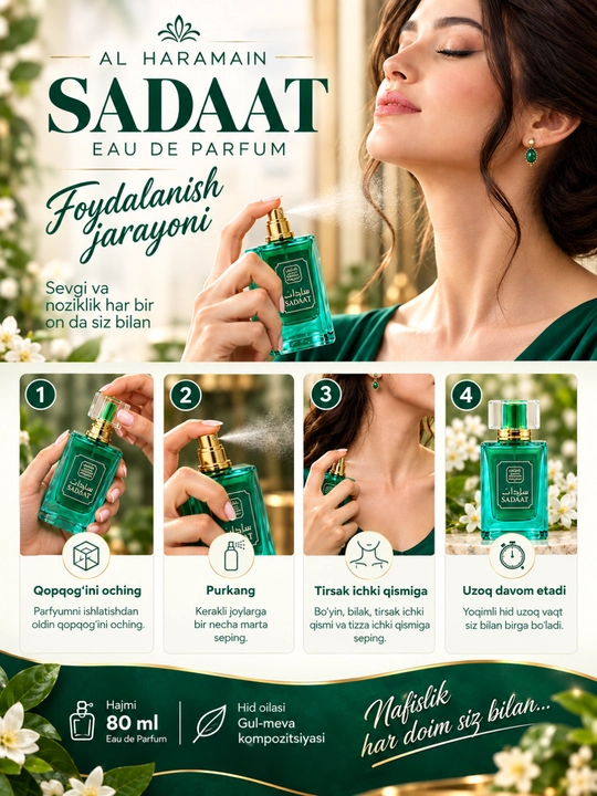 Арабские духи Naseem Sadaat, Bushra, Hessa aqua Parfum 30 мл стойкий парфюм