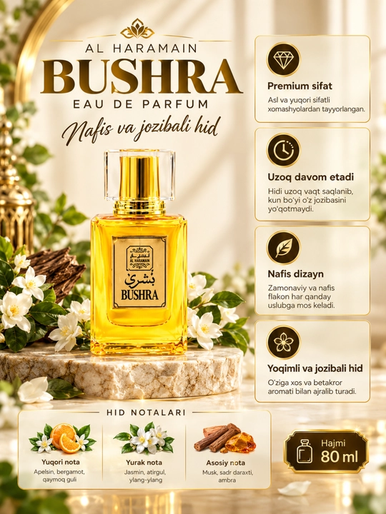 Арабские духи Naseem Sadaat, Bushra, Hessa aqua Parfum 30 мл стойкий парфюм