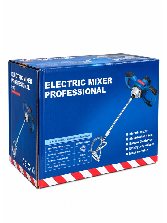 Professional elektr qurilish mikseri 2600W – ikki tutqichli