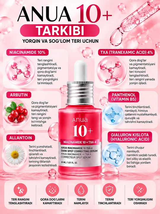 ANUA Niacinamide 10% + TXA 4% serum