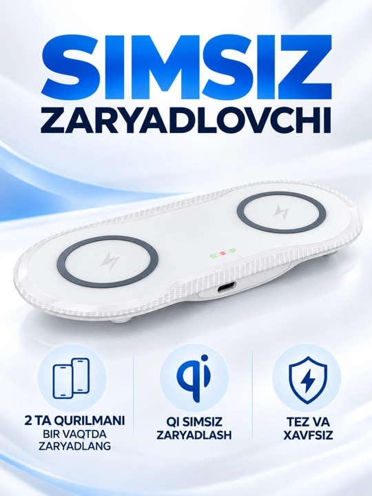 Qi simsiz zaryadlagich, 2 tasi 1 da, 15 W, , Huawei va boshqalar uchun