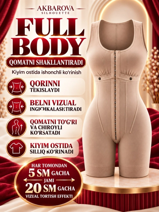 Fullbodi, qomatni korreksiyalovchi va shakllantiruvchi, Akbarova Xonzoda - 