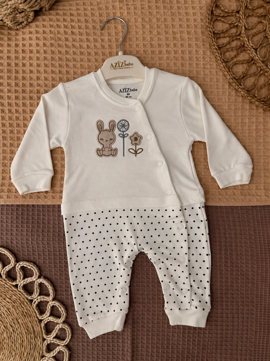 Arsi KIDS ichki kombinezoni, paxta tolali, tugmali, yangi tug‘ilgan chaqaloqlar uchun