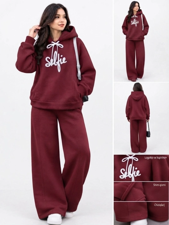Qalin nachosli ayollar sport kiyimi ayollar divoykasi  issiq kapushonli hoodie  keng shim