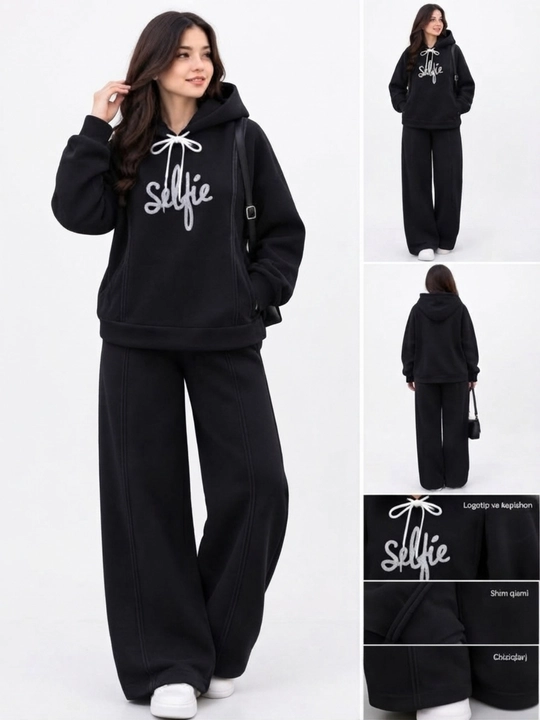 Qalin nachosli ayollar sport kiyimi ayollar divoykasi  issiq kapushonli hoodie  keng shim