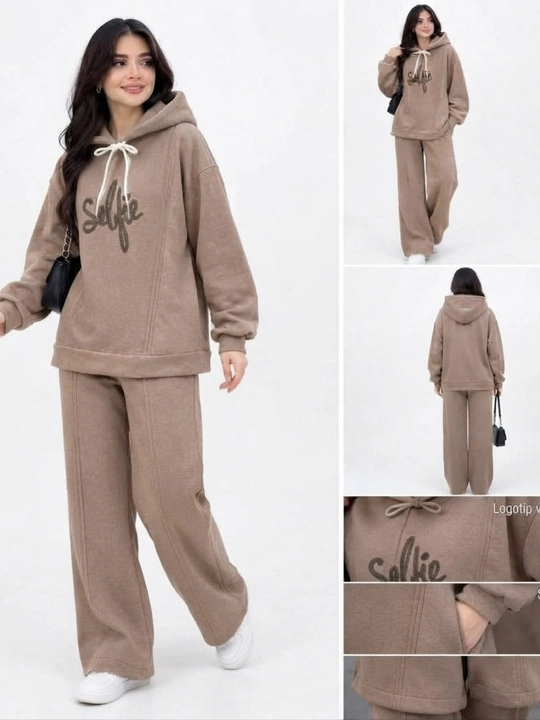 Qalin nachosli ayollar sport kiyimi ayollar divoykasi  issiq kapushonli hoodie  keng shim