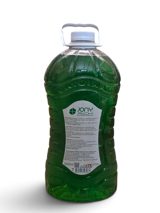 Idish yuvish uchun gel Premium Jony Rich, 5000 ml