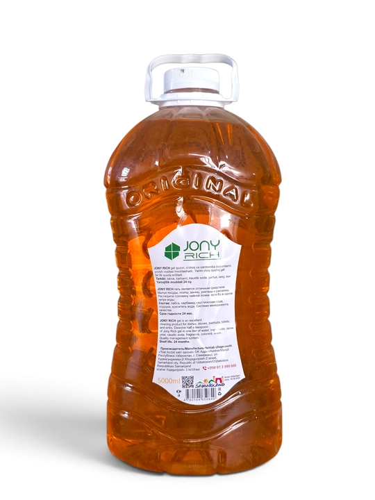 Idish yuvish uchun gel Premium Jony Rich, 5000 ml