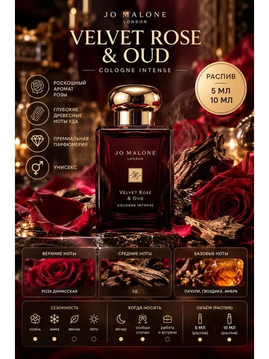 Jo Malone Velvet Rose & Oud Cologne Intense — 5/10 мл