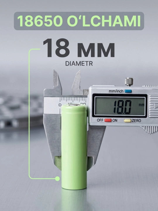 Аккумулятор Li-ion 18650 перезаряжаемый, цилиндрический