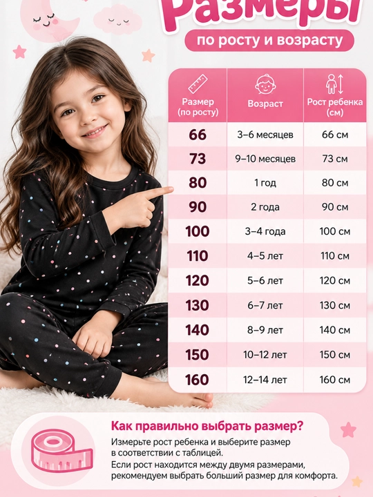 Пижама для девочек, пижама с начёсом, зимняя пижама