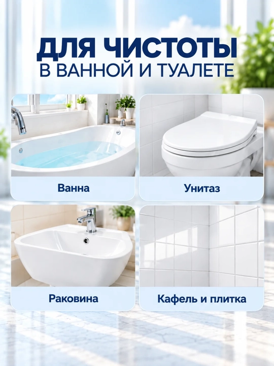 Wallner гель для чистки туалета и ванной 750 мл, от известкового налета и  ржавчины