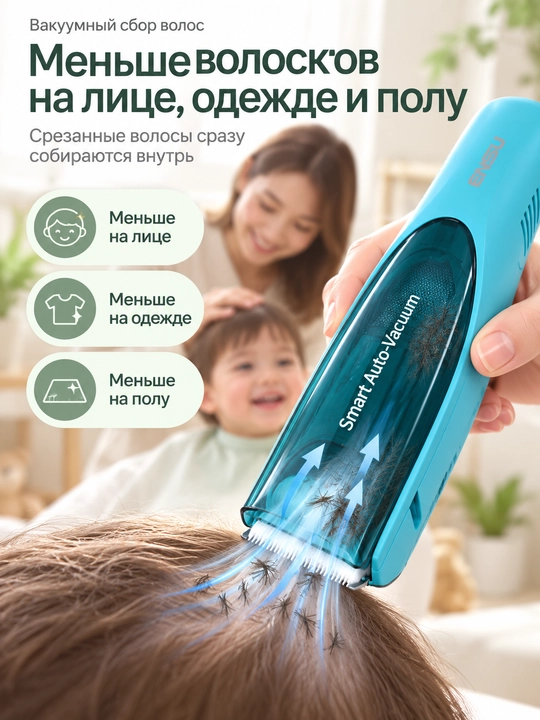 Детская машинка с вакуумным сбором волос, тихая работа