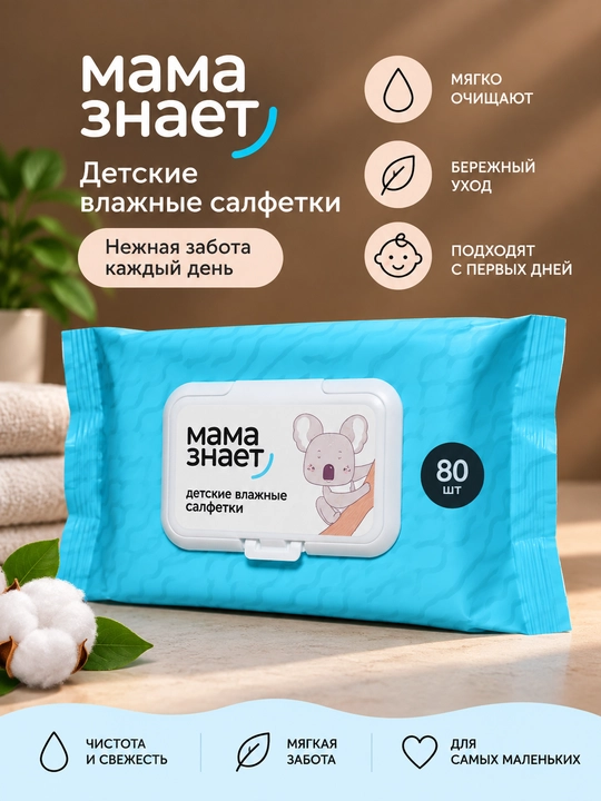 Мамазнает — детские влажные салфетки