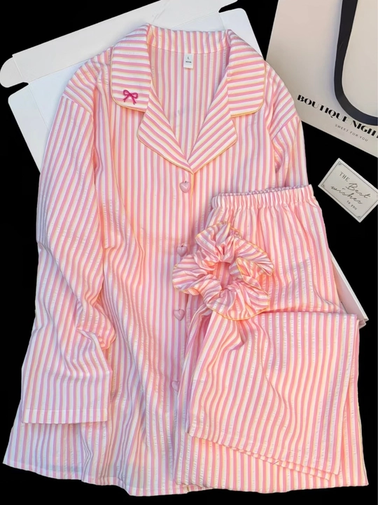 Ayollar pijamasi soch rezinkasi bilan, estetik uy kiyimi, paxtali pijama, qulay pijama