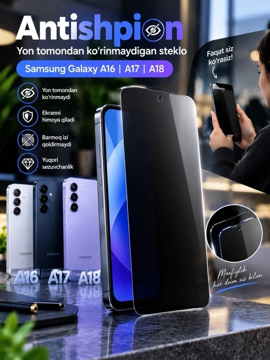 Стекло для SAMSUNG A16, A17, A18, белое и черное