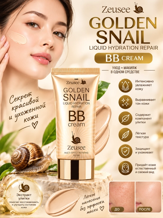 BB крем, Golden Snail, крем для лица, увлажняющий крем, крем с улиткой