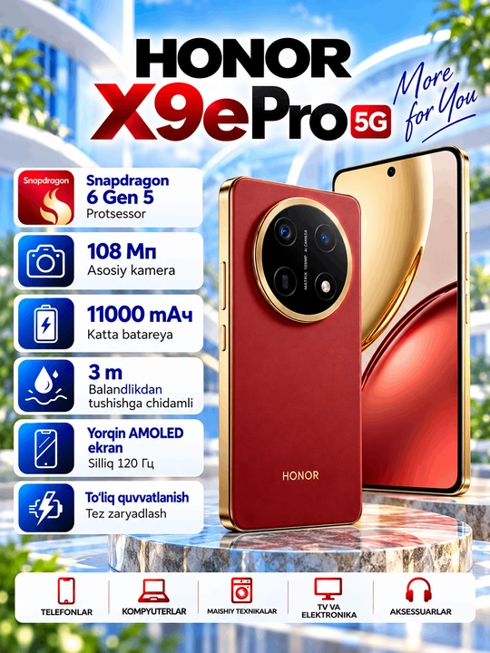 Смартфон HONOR X9e Pro, 6/256 и 8/256 ГБ телефон, - 