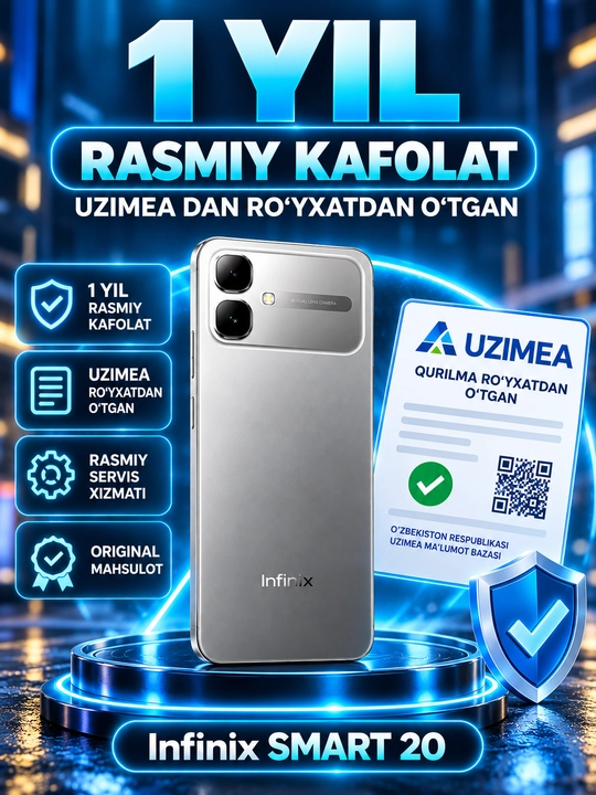 Smartfon Infinix Smart 20, 5200 mAh, 120Hz HD+ LCD, G81 Ultimate