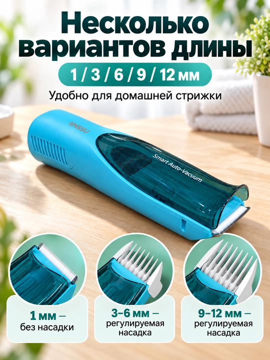 Bolalar uchun soch olish mashinkasi, vakuumli yig‘ish, IPX7, USB