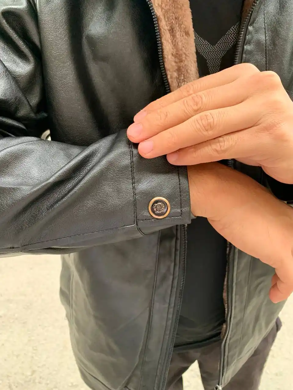 Erkaklar uchun eko charm kurtka, issiq astarli, kuz-qish mavsumi, 46–56 o‘lcham