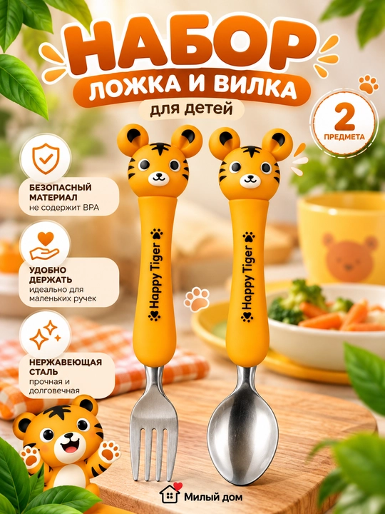 Детская ложка и вилка - 