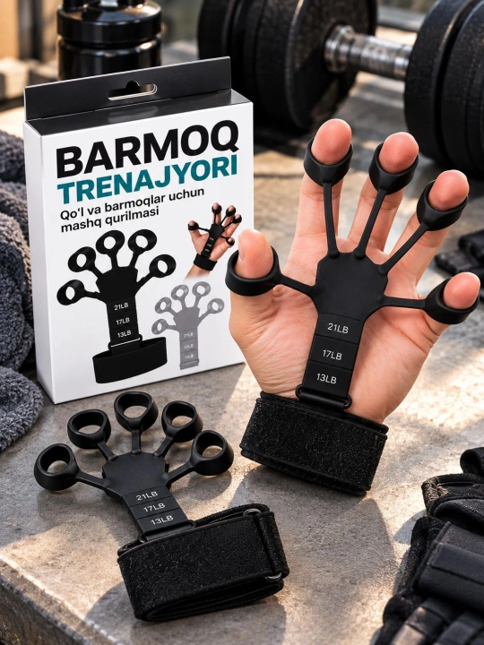 Barmoq va qo‘l mushaklari uchun qarshilik trenajyori, 3 darajali - 