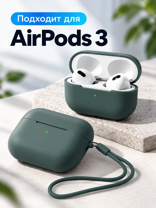 Силиконовый чехол для AirPods Pro 3 (2025) с ремешком