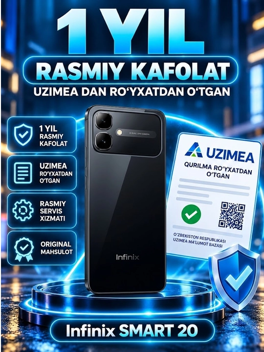 Smartfon Infinix Smart 20, 5200 mAh, 120Hz HD+ LCD, G81 Ultimate
